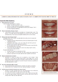 Dental CROWN info sheet at Hartwell Dentist Camberwell